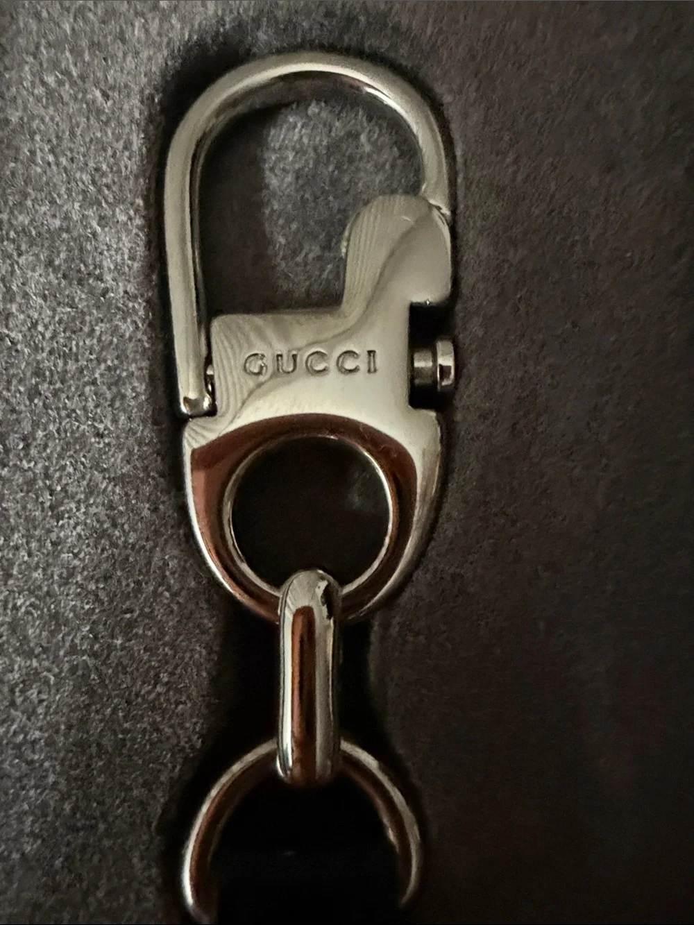 Gucci Black Leather Key & Card Holder with Gold G Emblem